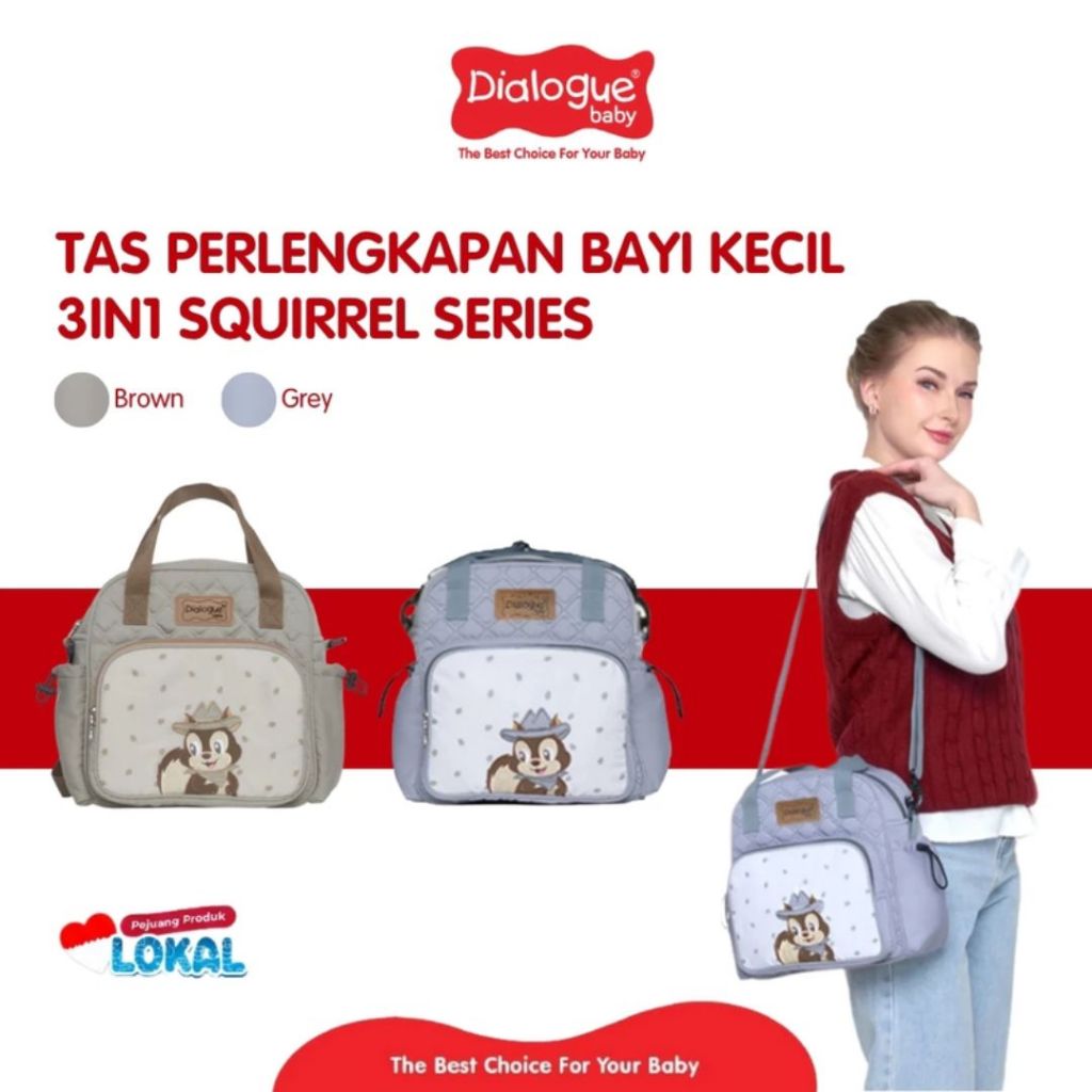 DIALOGUE BABY 3IN1 Squirrel Series Small BABY Gear Bag DGT7336