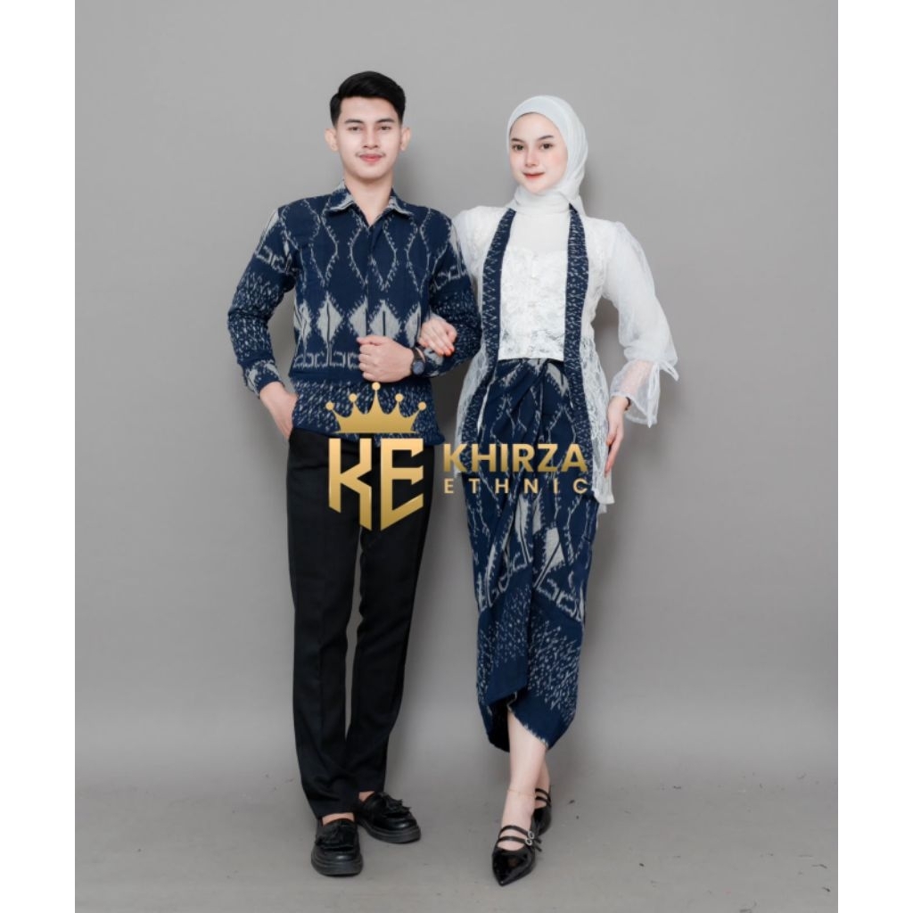 PUSPA NAVY COUPLE WOVEN CLOTHES - COUPLE PREWEDING - COUPLE KEBAYA CLOTHES - WEDDING CLOTHES