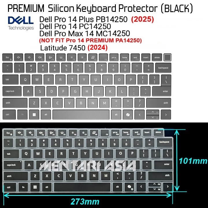 ฟิล์มกันรอยคีย์บอร์ด DELL Latitude 7450 (2024) DELL Pro 14 PB14250 PC14250 MC14250 (2025) - PREMIUM 