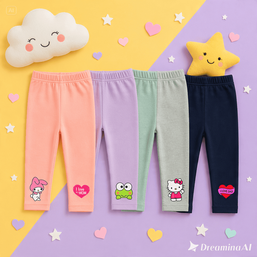 (ฉบับพิเศษ) BABY LEGGINGS 6 MONTHS - 12 MONTHS / 1 ปี CARTOON CHARACTER MOTIF
