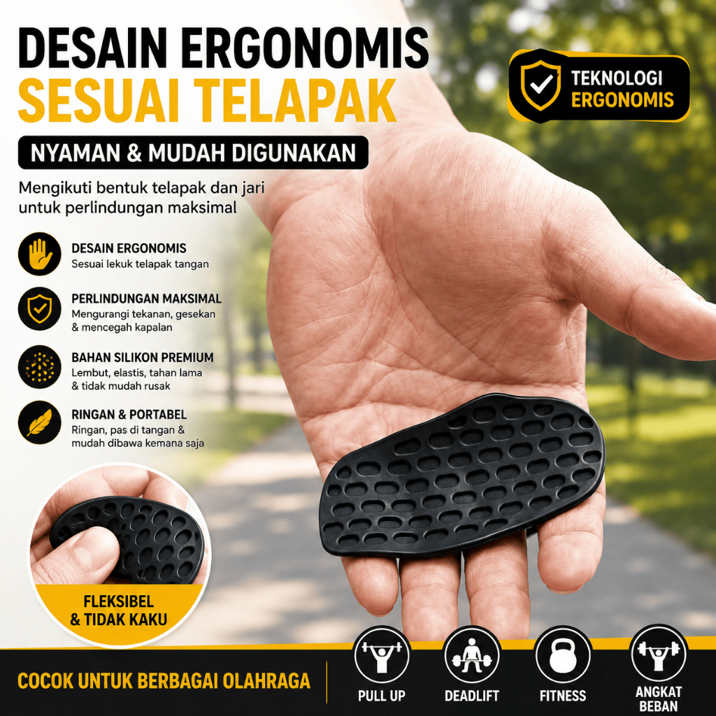 SB168 ยางซิลิโคน Gym Palm Protector Anti-Slip Grip ยกน้ําหนักฟิตเนส Pull Up Deadlift Crossfit