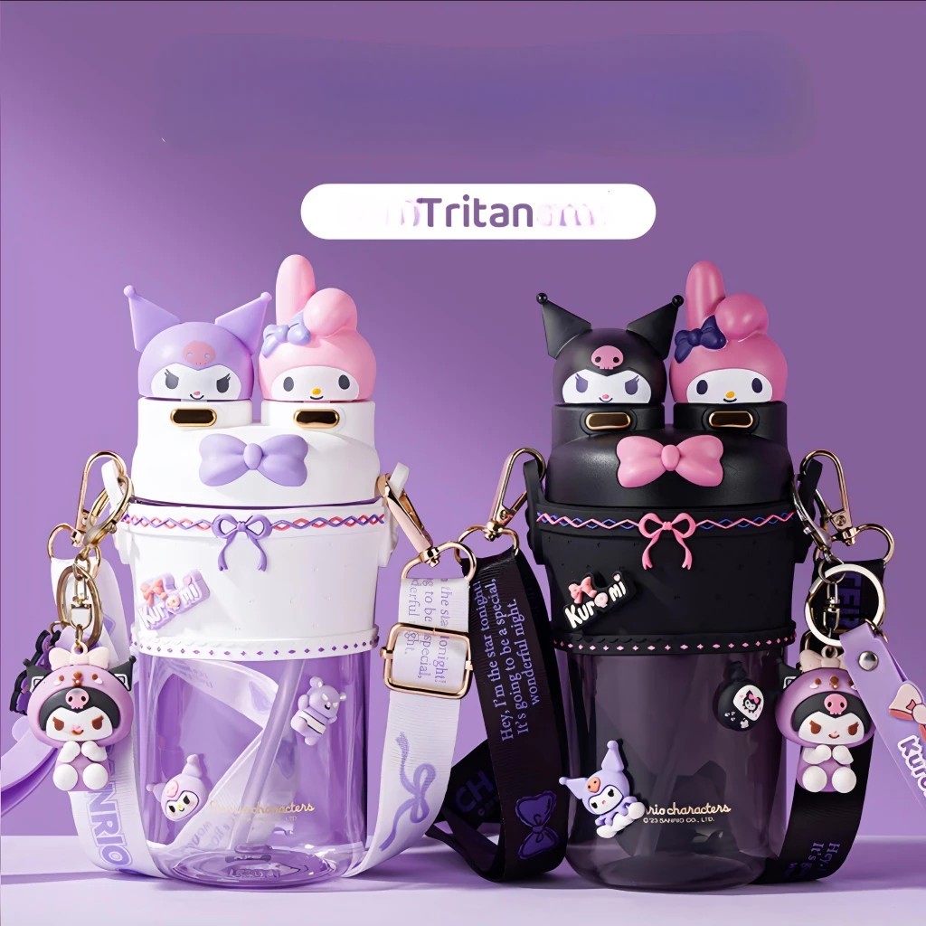 Sanrio Drinking Bottle 2in1 Sanrio Drinking Bottle 700ml Kuromi Melody Elegant Sanrio Drinking Bottl