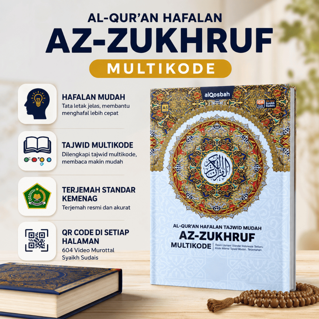 Al-Quran แปล Tajweed Easy Az-Zukhruf A5 Medium Al-Quran Easy Memorization QR Code Video Mutortal