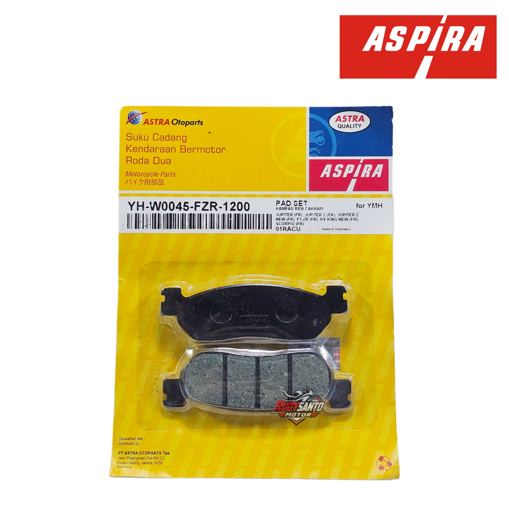 ผ้าเบรค YH-W0045-FZR-1200 Aspira Original Diskpad JUPITER(FR), JUPITER Z(FR), JUPITER Z NEW