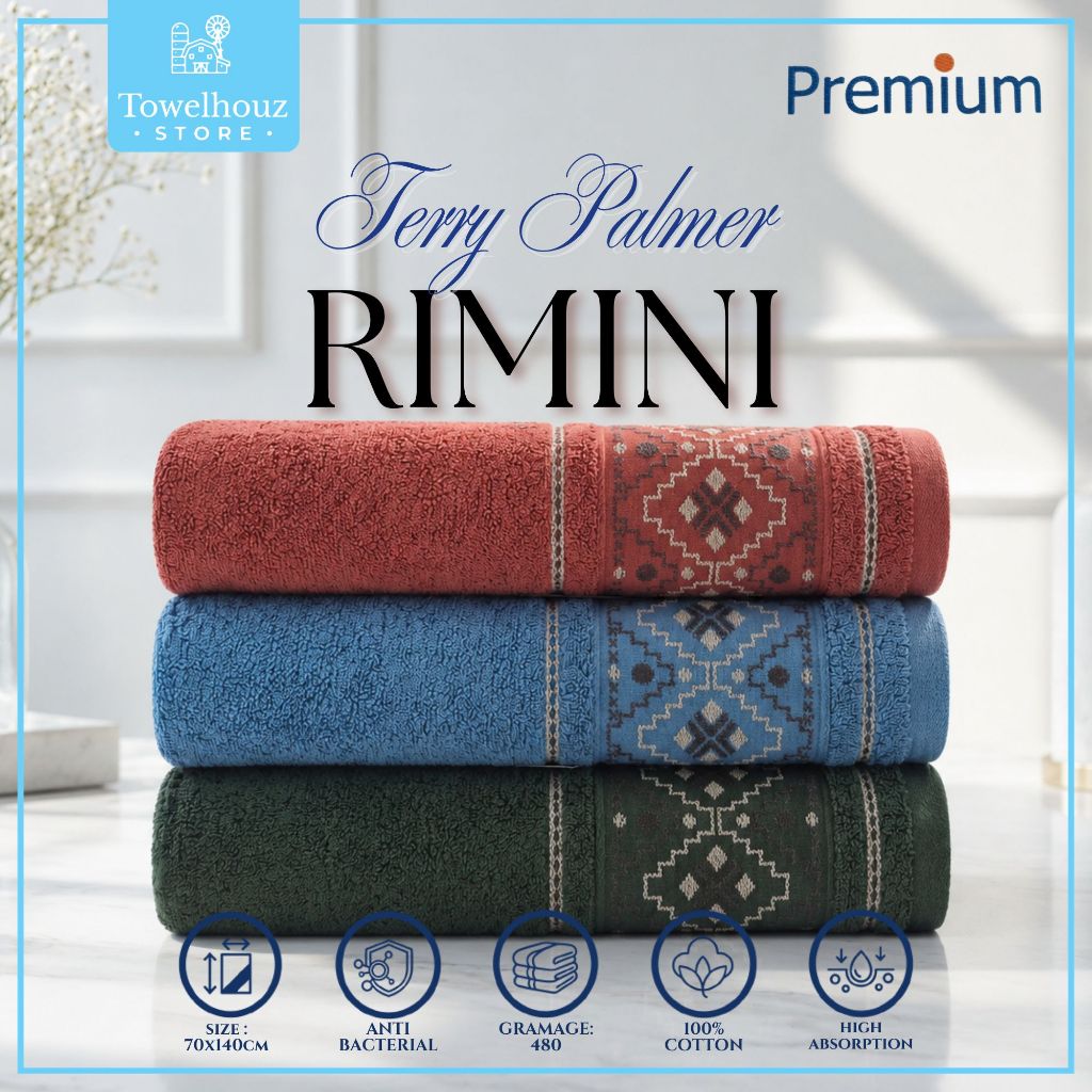 Terry Palmer Premium Rimini ผ้าเช็ดตัวสําหรับผู้ใหญ่ 480gsm 70x140ซม. หนาและนุ่ม