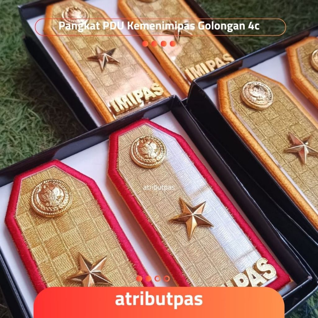 PDU Kemenimipas Rank Group 4C – พรีเมี่ยมอะคริลิค Mica Box Motif เย็บปักถักร้อย