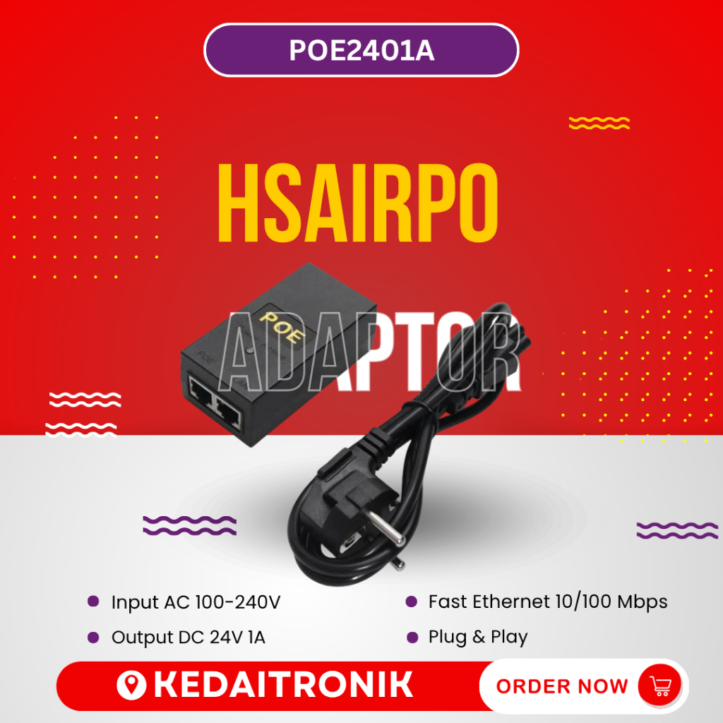HSAIRPO POE2401A POE ADAPTER 24V 1A