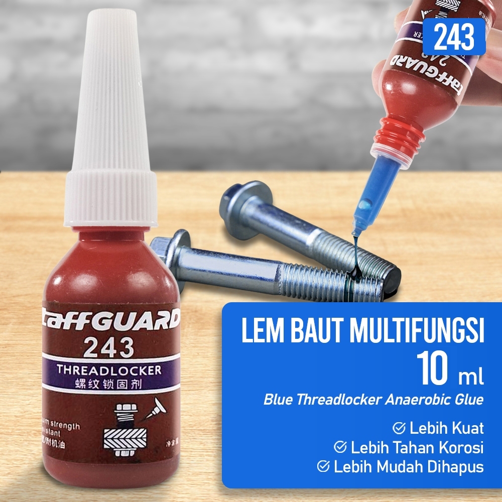 TAFFGUARD Thread locker Liquid กาว Disc Bolt ไทเทเนียมอเนกประสงค์ Thread locker สีฟ้า analerbic 10 m