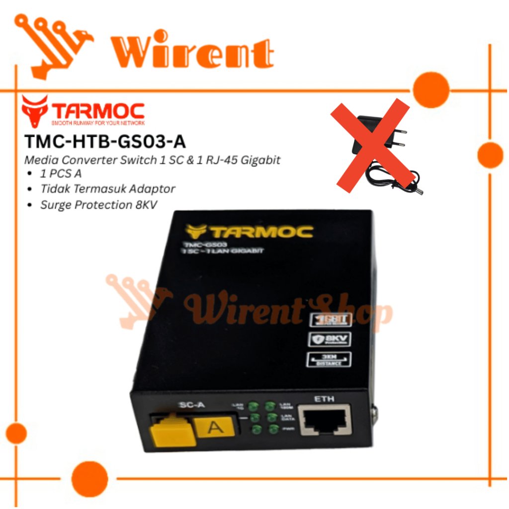 Tarmoc TMC-HTB-GS-03-A | Media Converter 1FO 1LAN Gigabit ไม่มีอะแดปเตอร์ | ไม่ใช่ HTB Netlink