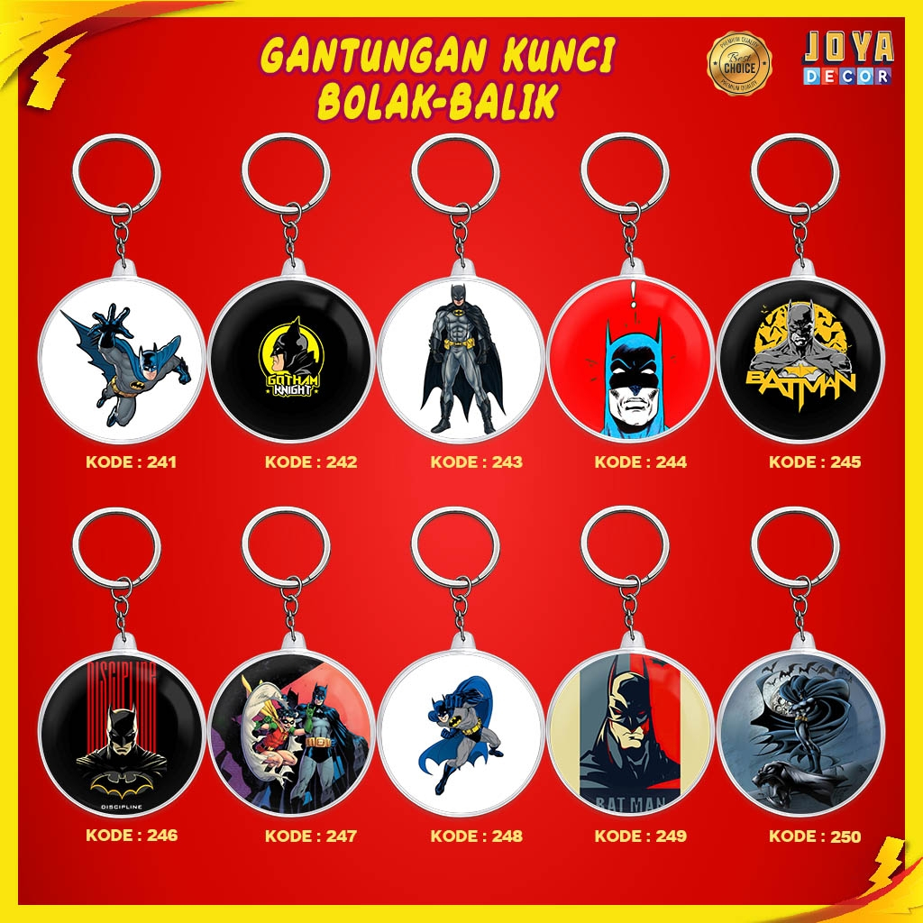 GANTUNGAN BATMAN KEYCHAIN / ACRYLIC BATMAN KEYCHAIN / ROUND BATMAN KEYCHAIN XJ