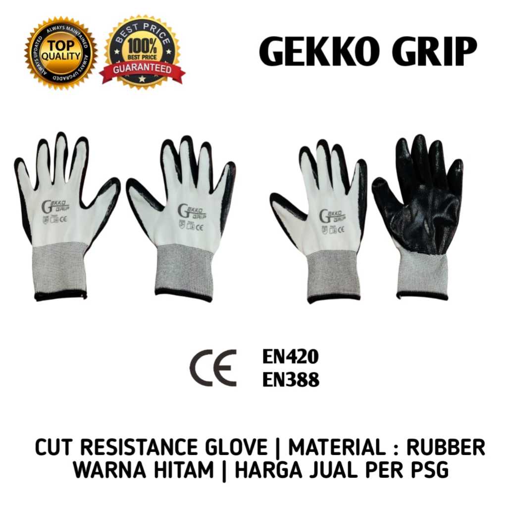 Anti-Cutting Anti-Scratch and Anti-Slip Glass Gloves Gekko Grip ต่อคู่ถุงมือ GEKKO