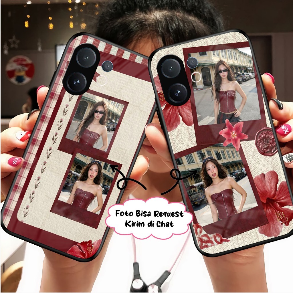 กรณีที่กําหนดเอง Softcase แก้วอะคริลิคสําหรับ Oppo A6C A6X RENO 15F VIVO Y05 Y11D V70 FE S4MSUNG A27