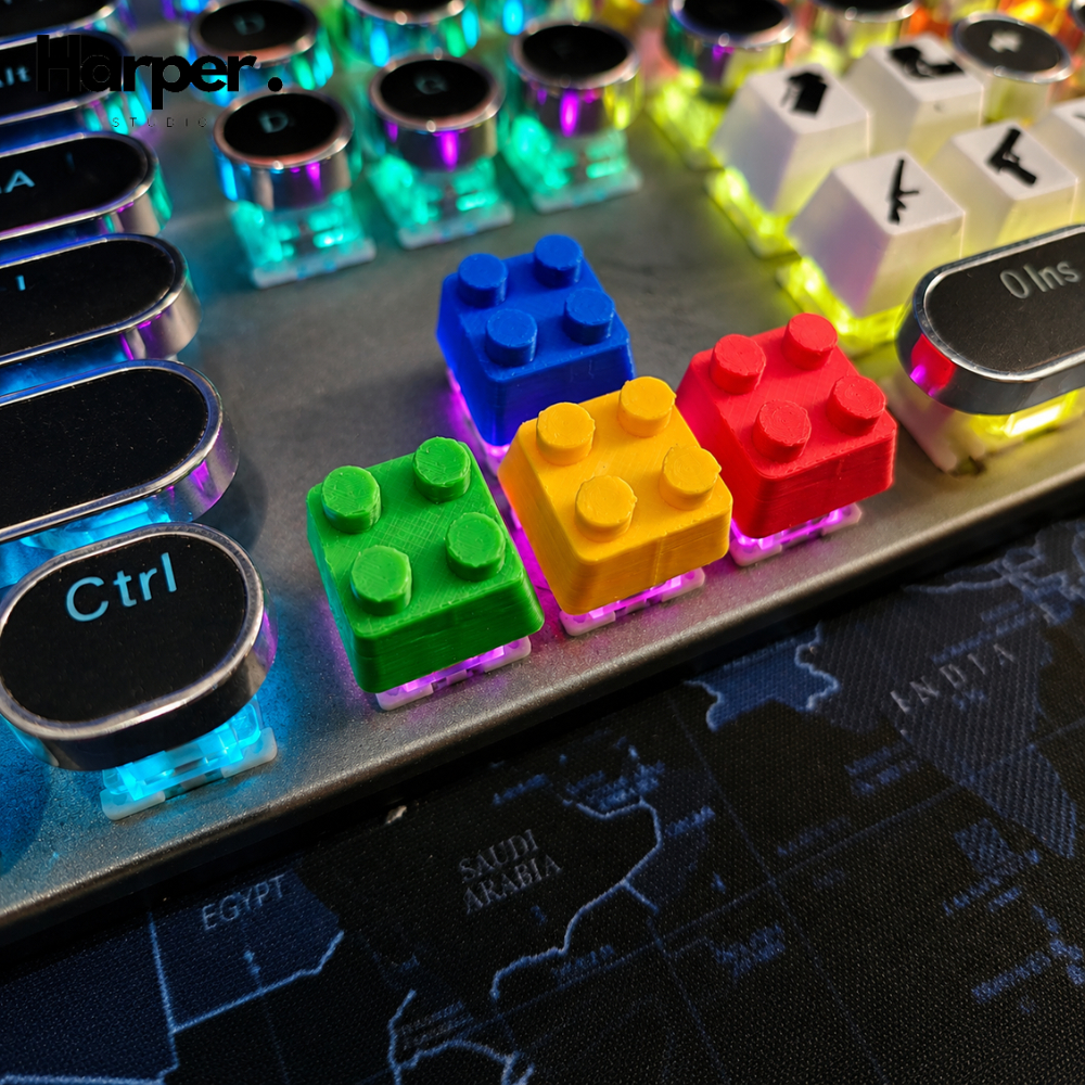 Harper Studio Keycaps Artisan Lego Bricks สําหรับคีย์บอร์ดเกมกล