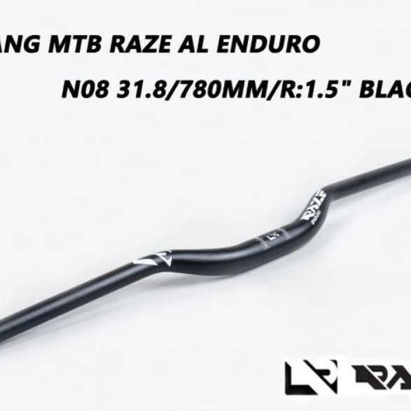 RAZE AL N08 31.8/780MM/R:1.5 ENDURO AODIZED TW/ แฮนด์ Oversize 31.8mm x 780mm สีดํา