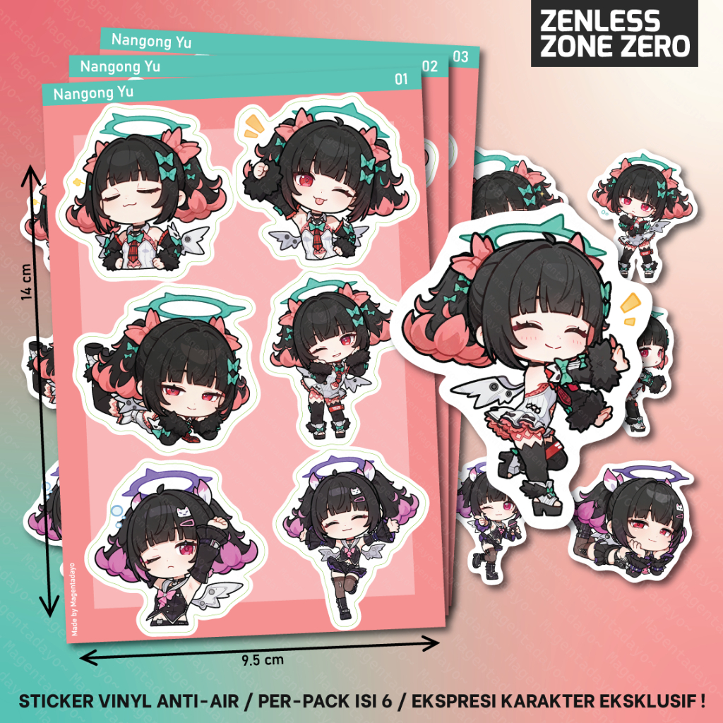 ชุดสติ๊กเกอร์ 6 Nanong Yu ZZZ Zenless Zone Zero Expression Character Exclusive Vinyl กันน้ํา