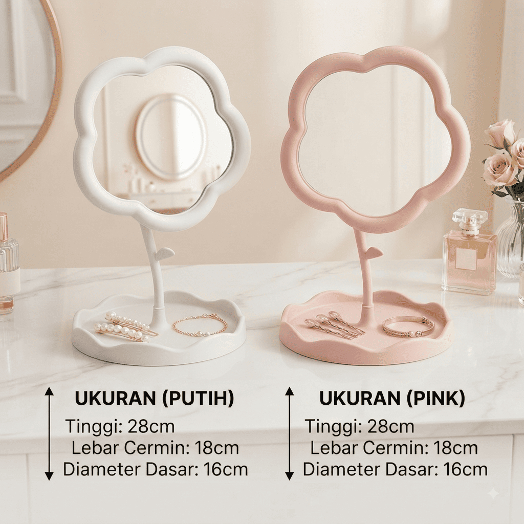 FLOWER-SHAPED TABLE MIRROR / FLOWER-SHAPED DRESSING MIRROR