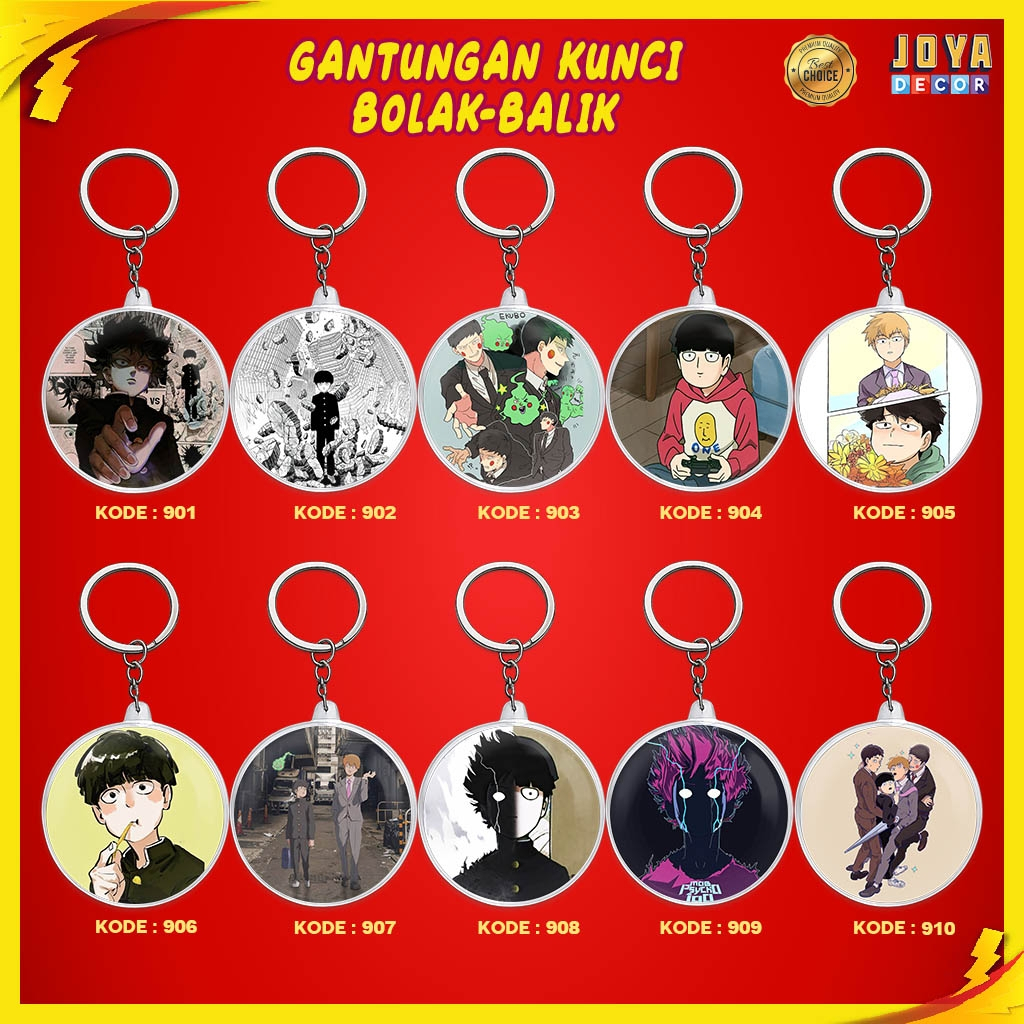 GANTUNGAN MOBI PSYCHO 100 KEYCHAIN / MOBI PSYCHO 100 ACRYLIC KEYCHAIN / MOBI PSYCHO 100 ROUND KEYCHA