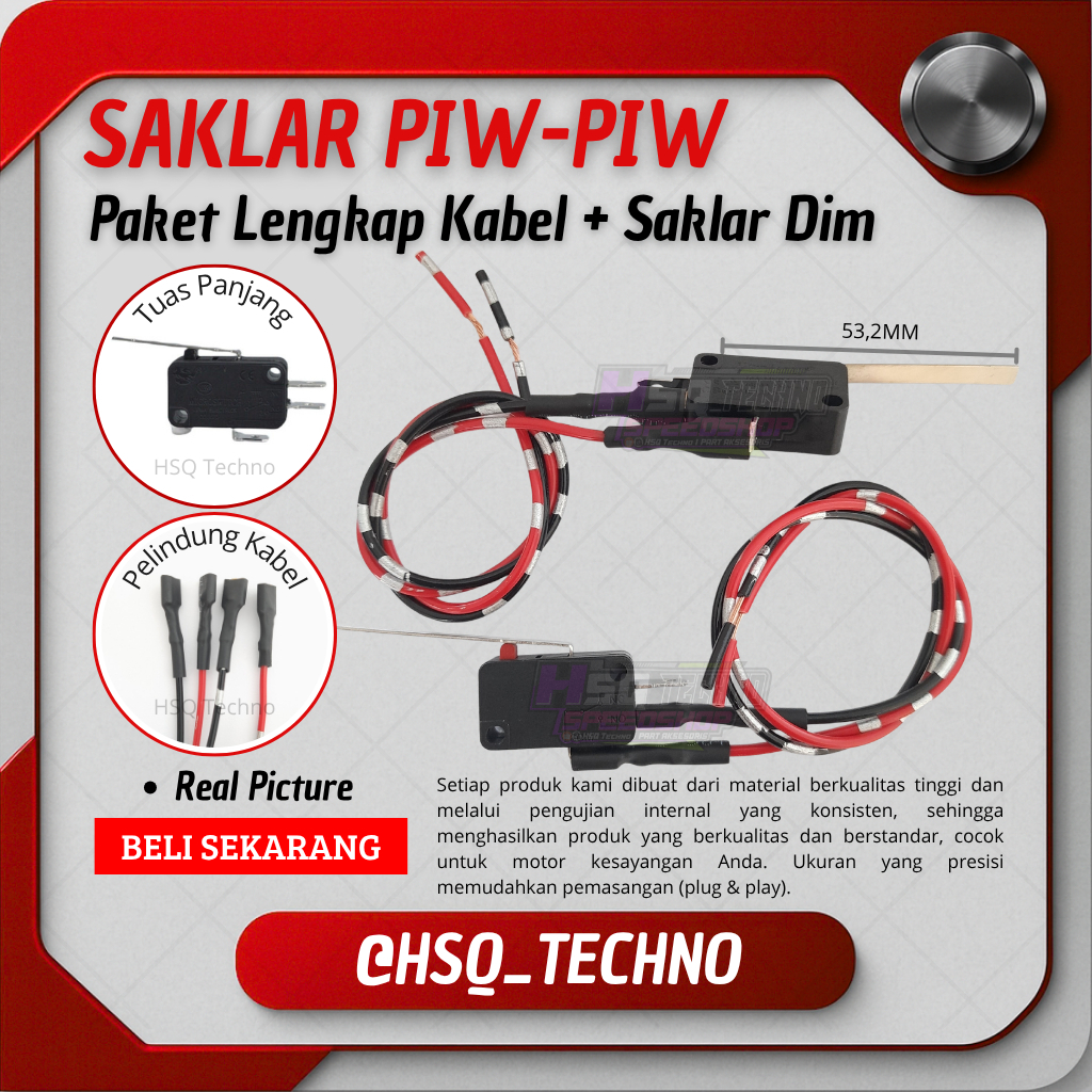 Piw Piw Microswitch Pass Beam ด้ามยาว + สาย