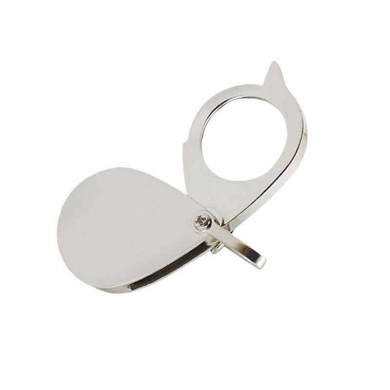 GANTUNGAN 10X 20X 30X โลหะ MAGNIFYING แก้ว FOLDING MINI โลหะ LUP กระเป๋า MAGNIFYING แก้วกระเป๋าพวงกุญแจ
