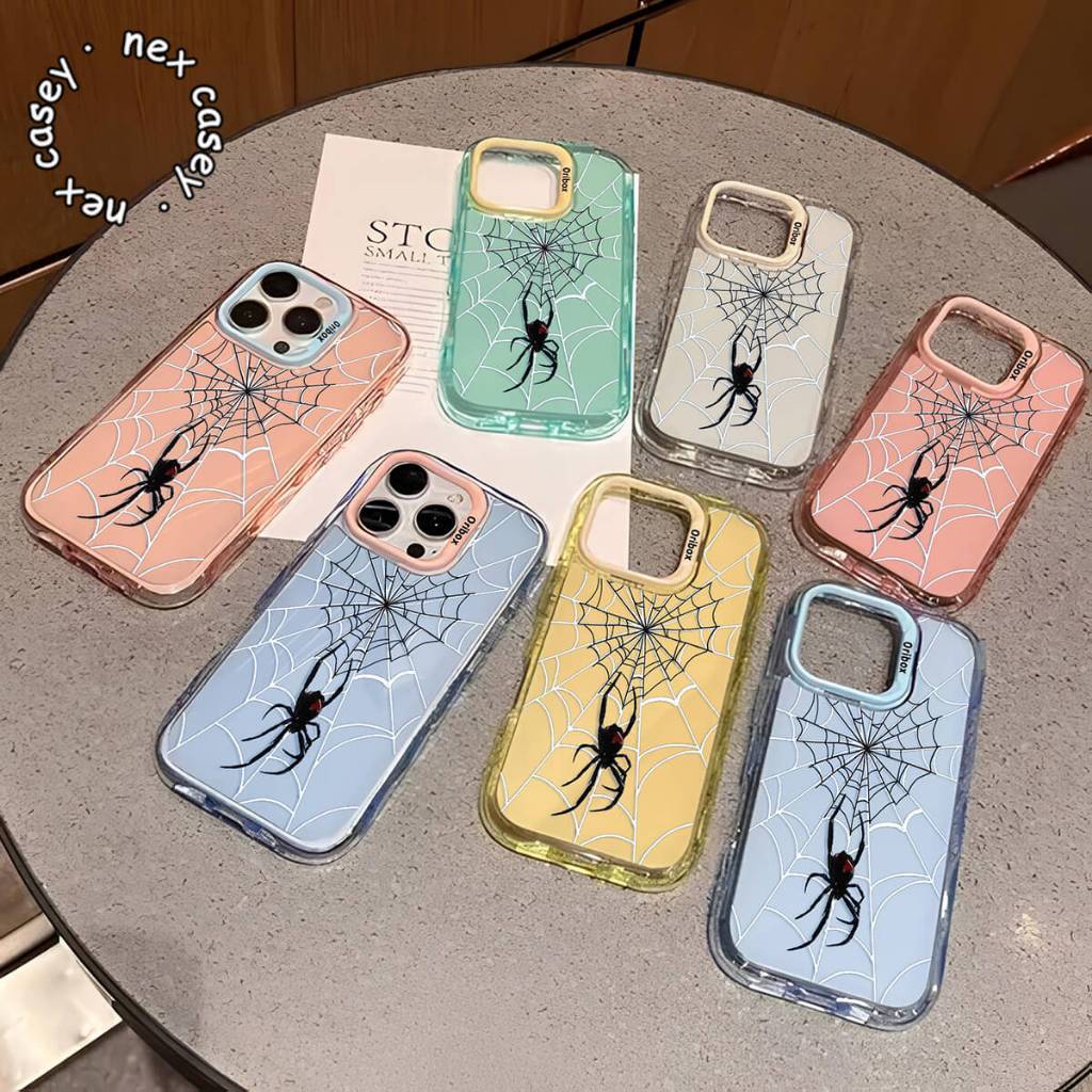 2 IN 1 สี MACAROON CASE ARACHNID-WEB สําหรับ OPPO A1K A3S A3X A5 A5i A5S A5X A5 2025 A6S A6S A6T A6X