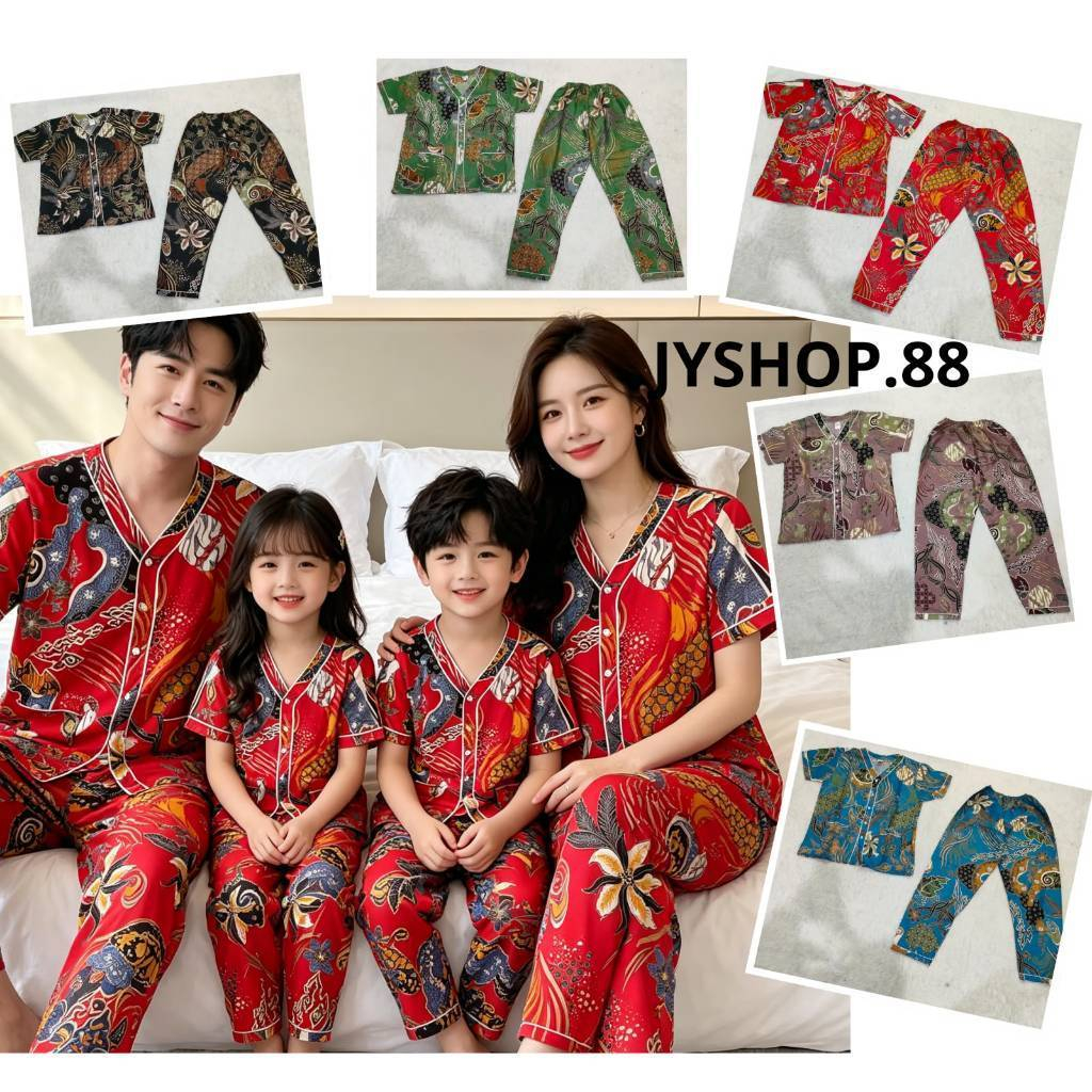 กระเป๋าต้นฉบับ COUPLE MOTIF BATIK PAJAMA SLEEVE CODE K008 CP/PJT 3/4 SLEEVE