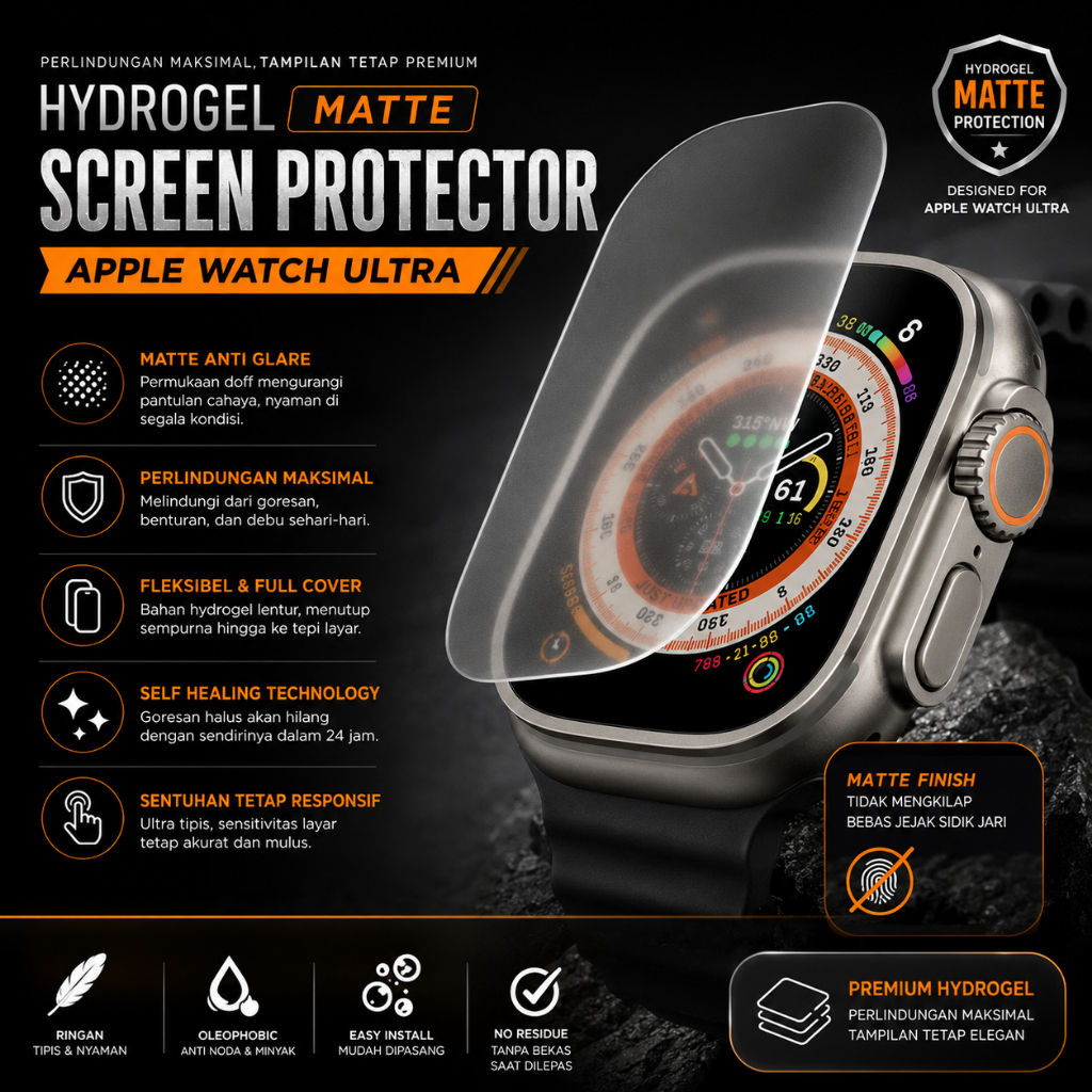 ฟิล์มกันรอยหน้าจอ Hydrogel Anti-Scratch สําหรับ Apple Watch Ultra/Ultra 2/Ultra 3 49 มม./ทุกขนาด App