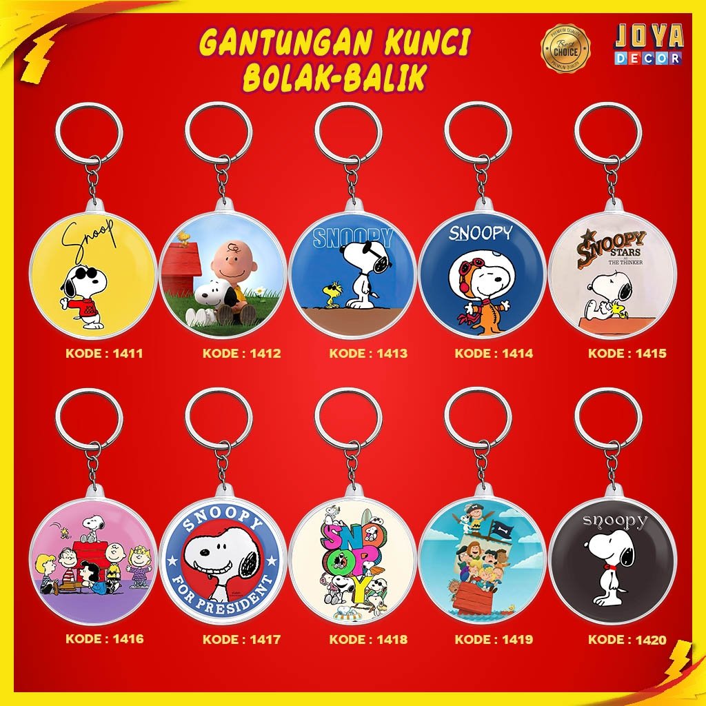 GANTUNGAN SNOOPY KEYCHAIN / พวงกุญแจ SNOOPY / พวงกุญแจกลม SNOOPY XJ