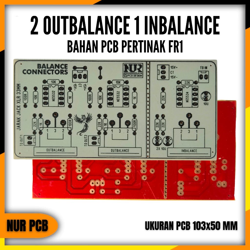 ผู้จัดจําหน่ายเสียง PCB Balance 1 In 2 Out NE5532 NE5534 15VCT Out Balance 10.3x5cm ACC-016