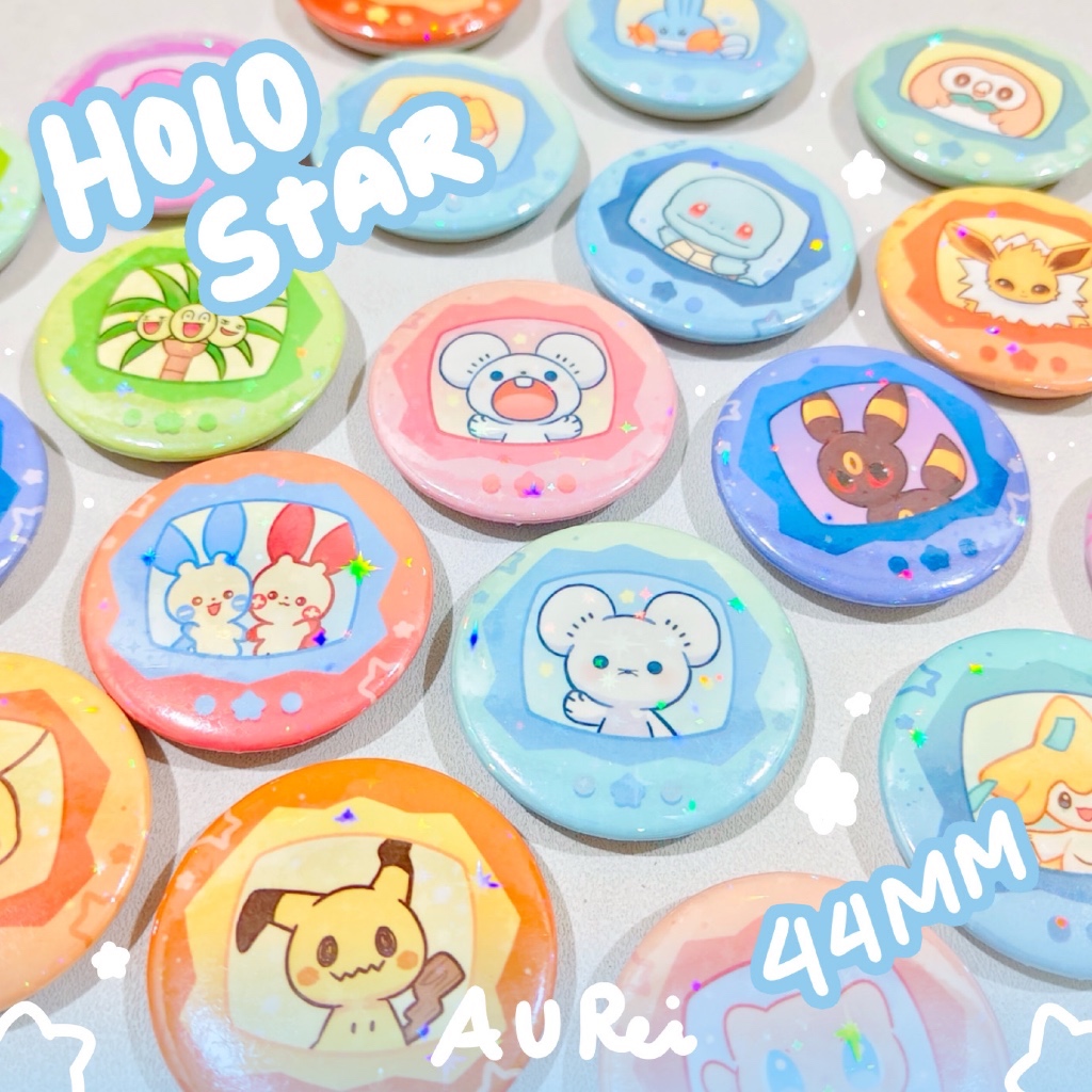 ใหม่ป้ายโปเกมอนน่ารัก eevee evo maushold mimikyu tamagotchi ver illus โดย au rei