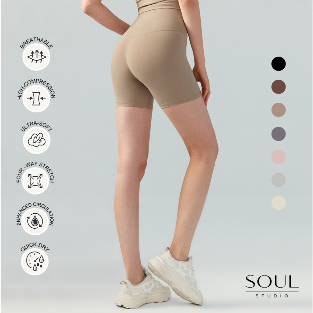 Soul Studio Meghan ActiveKnit กางเกงกีฬารัดกล้ามเนื้อเอวสูงสําหรับโยคะพิลาทิสยิมวิ่งกีฬา