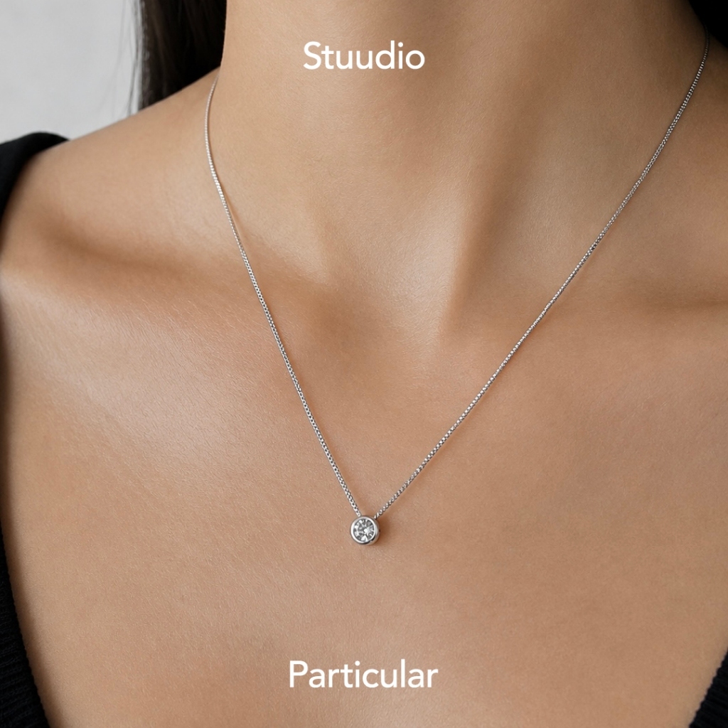 Studio Partiular - สร้อยคอ BEZEL สร้อยคอสแตนเลสป้องกันสนิมของผู้หญิง