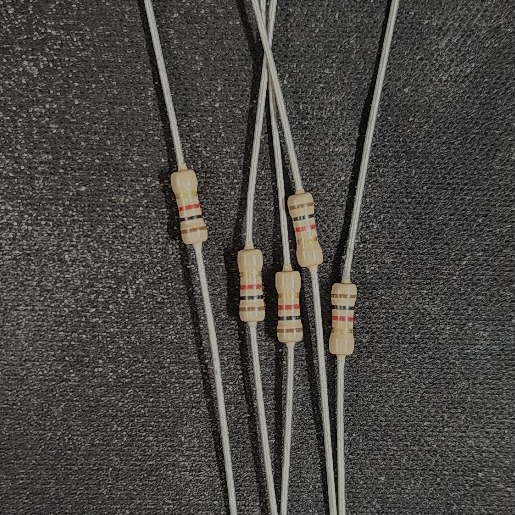 MERAH Resistor 0.25W 1K Ohm 1KOhm 5% Tolerance - สีน้ําตาลดําแดง - ราคาต่อ 5 ชิ้น