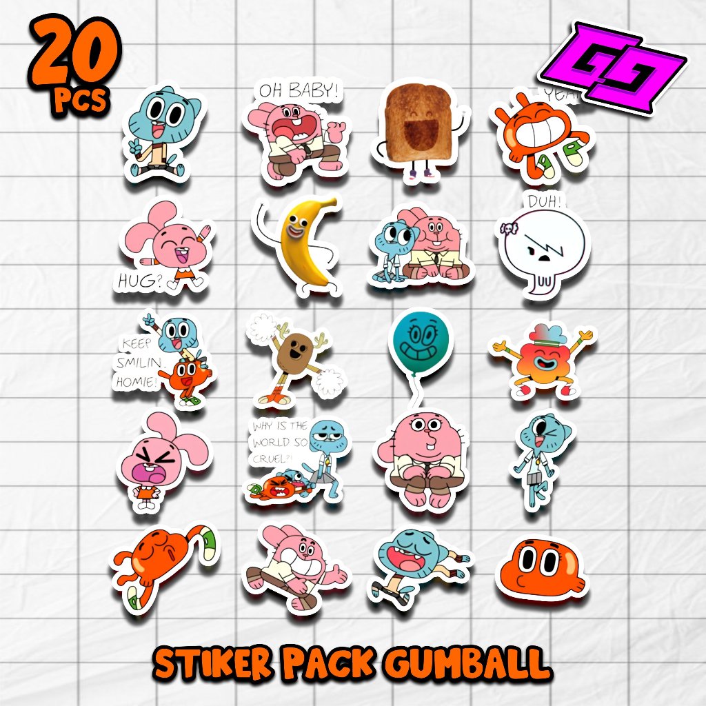 P49 CUTE COOL GUMBALL CHARACTER GUMBALL STICKER PACK ใหม่ล่าสุด VIRAL GUMBALL PACK VARIOUS CUTE FACE