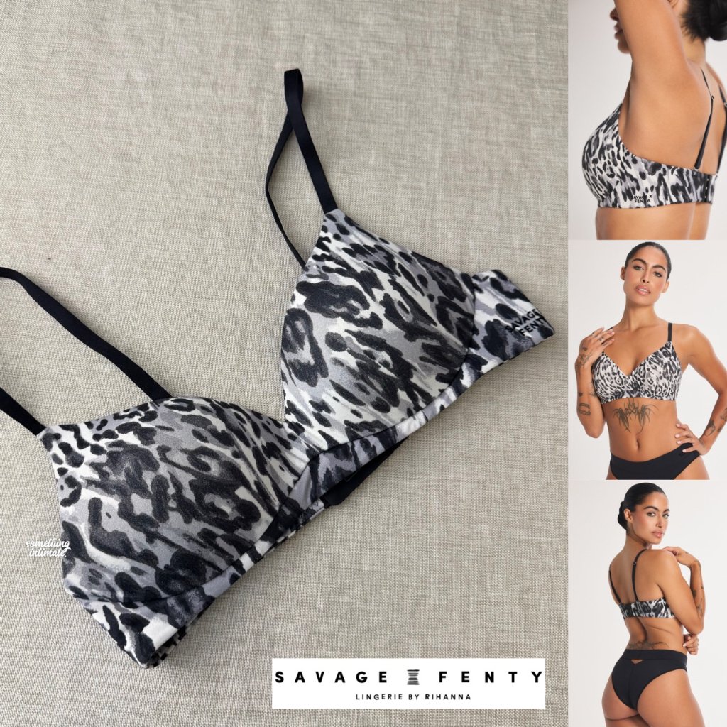KATUN SAVAGE X FENTY Soft N Savage Wireless Pushup Bra สีเทาเสือดาว Rain พิมพ์ / Wirefree Organic Bu