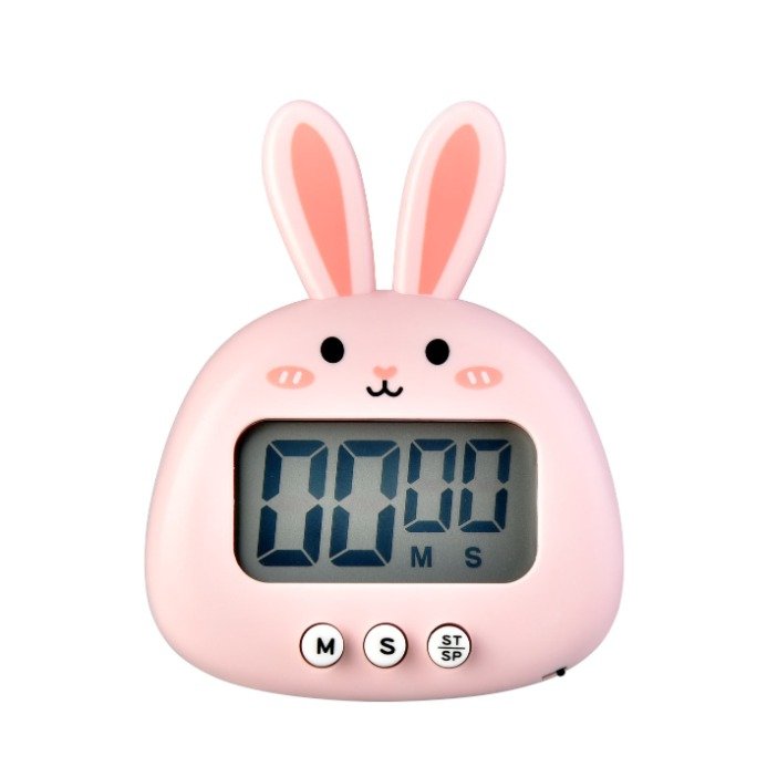 MDLBake TIMER DIGITAL KITCHEN OVEN TIMER COOKING BAKING CUTE PINK RABBIT MOTIF TIMER OVEN PREMIUM DI