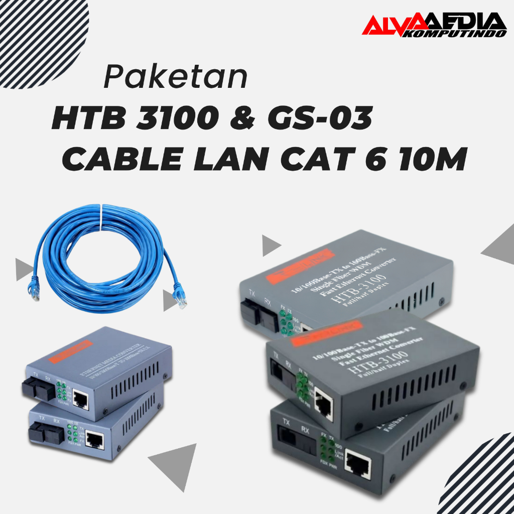 แพ็คเกจแปลงสําหรับ Lan HTB 3100, Gigabit HTB-GS-03 และ Cable Lan Cat 6 10m