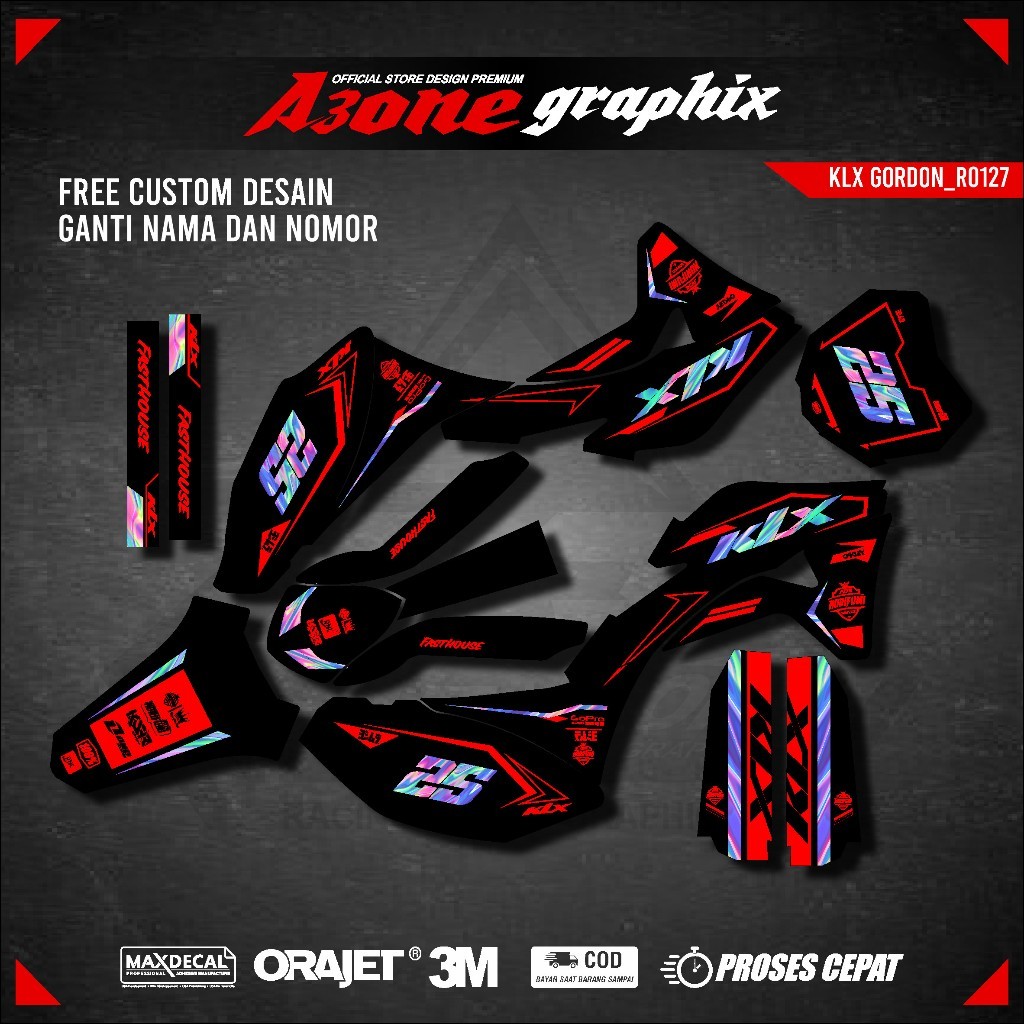สติกเกอร์รูปลอก KLX GORDON Fullbody Decal Gordon Decal สติกเกอร์ Variation Simple List Klx Gordon