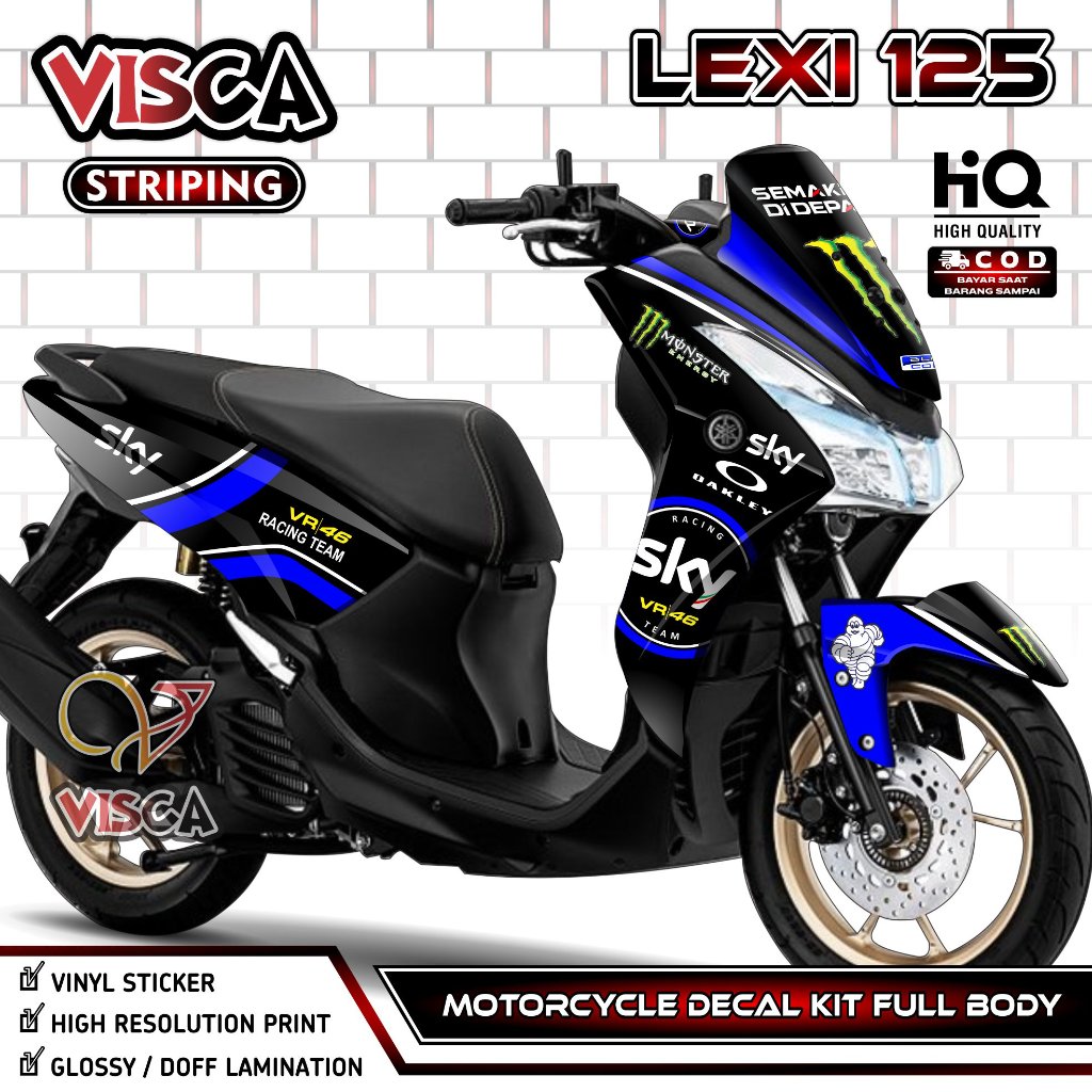 Lexi Full Body Decal - Lexi Full Body Motorcycle Sticker - Yamaha Lexi Full Body Decal - Lexi 125 St
