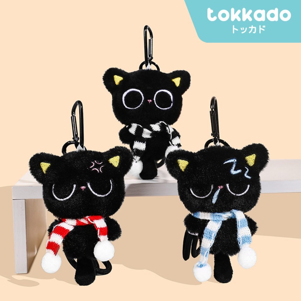 GANTUNGAN TOKKADO Atsugi Bag Charm พวงกุญแจตุ๊กตาแมวดําน่ารักตุ๊กตาแมวดํา