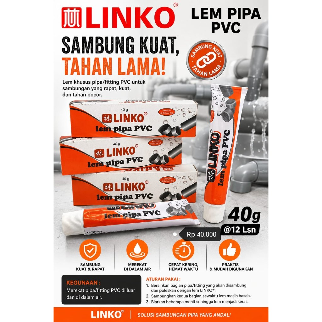 (1 ชิ้น) PVC PIPE GLUE / PARALON GLUE PVC PIPE GLUE X-TON 40gr
