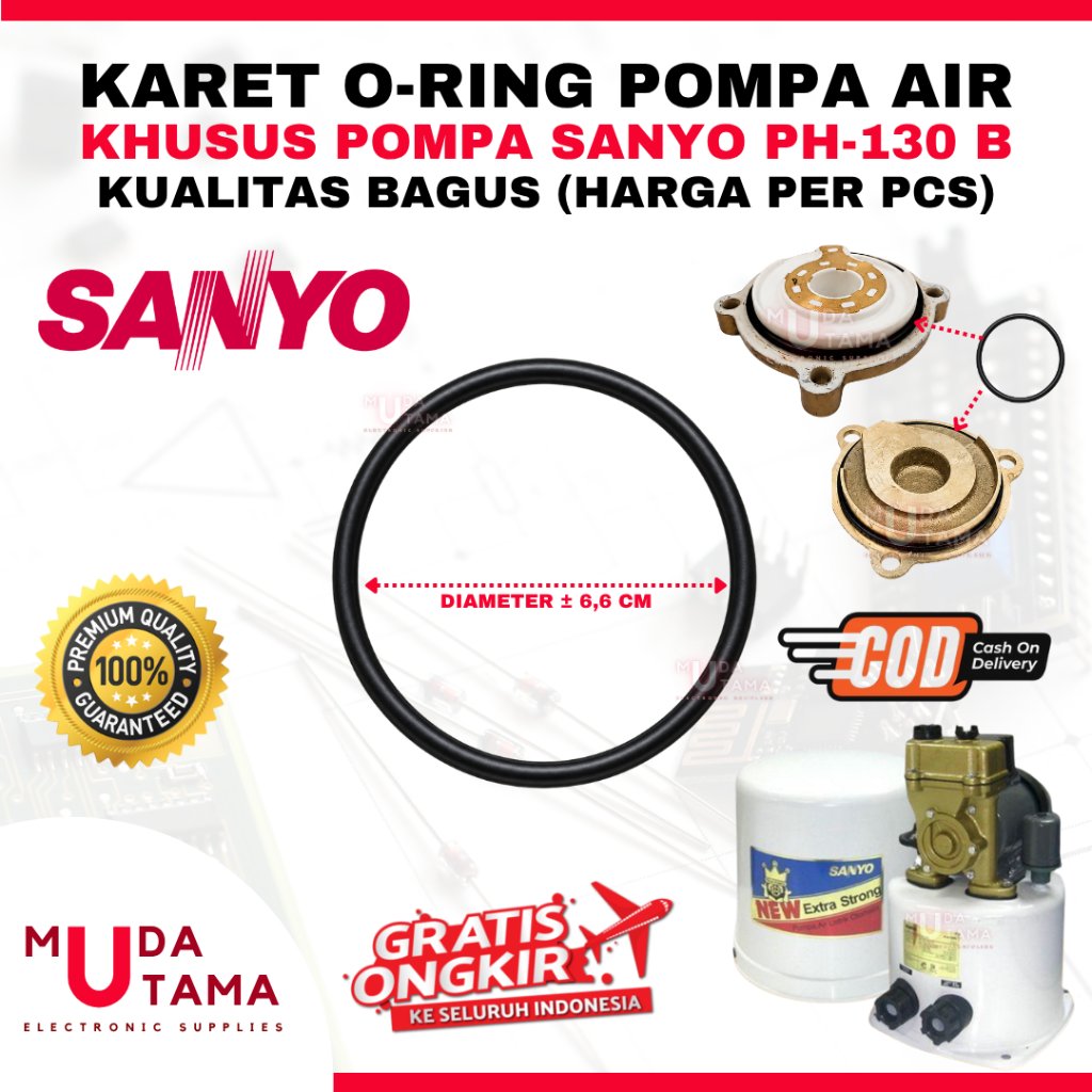SANYO PH130B ปั๊มน้ํา IMPELLER ซีลโอริง PH 130 B - SANYO PH 130B ยางซีลน้ํา - SANYO 130B SPARE PARTS