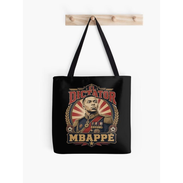 Kylian Mbappe Dictator, Kylian Mbappe General - Dctator Mbappe Tote Bag สีดํา