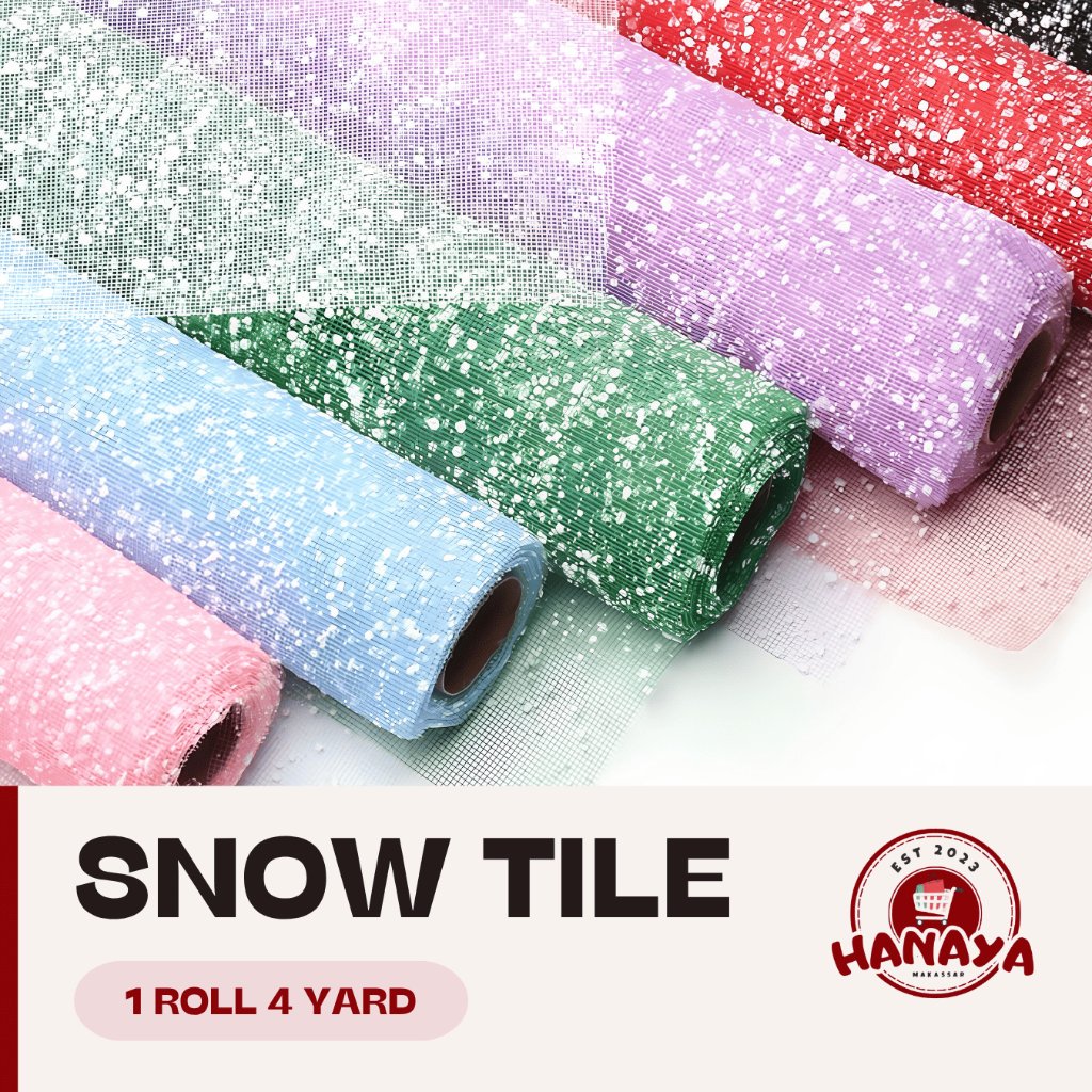Snow Tile Glitter Snow Motif 1 ม้วน 4 หลาช่อดอกไม้วัสดุตกแต่งปาร์ตี้และหัตถกรรม