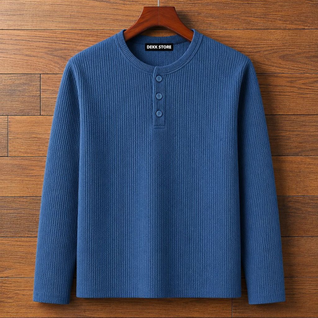 MENS LONG-SLEEVED WAFFLE T-SHIRTS/เสื้อยืดแขนยาว/เสื้อยืด WAFFLE LAST
