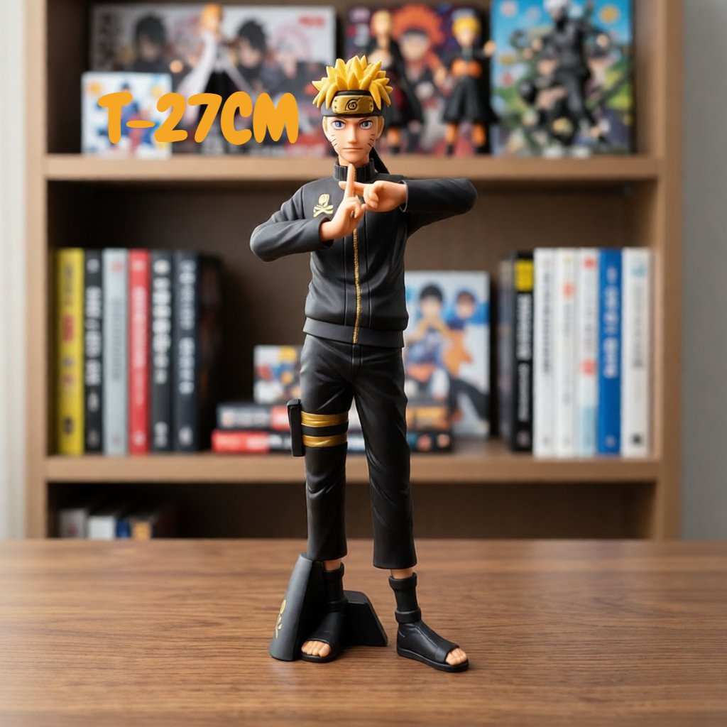 Shippuden Naruto Uzumaki สีดํารุ่น Action Figure