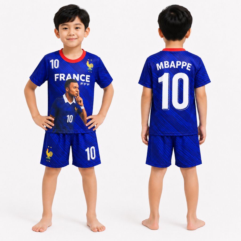 Unisex Kids Football Jersey Set อายุ 0-12 ปี การ์ตูน Football Motif