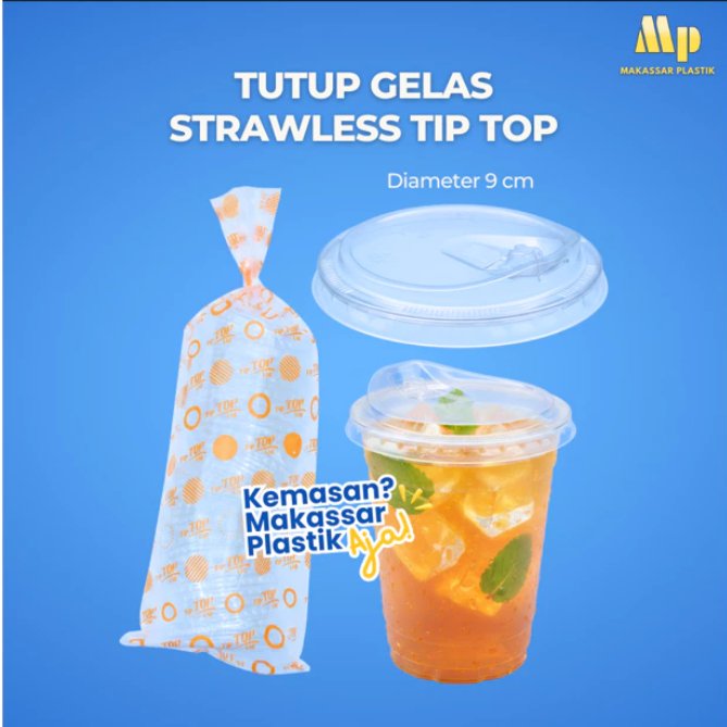 STRAWLESS TIP TOP GLASS LID / แก้วเครื่องดื่ม / แก้วเครื่องดื่ม @50 ชิ้น