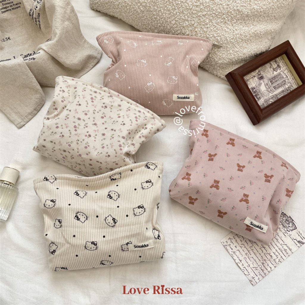 [RISSA] Pouch Eclaire Cute Organizer Makeup Vanity Pouch Travel Organizer Toiletries Cable Charger C