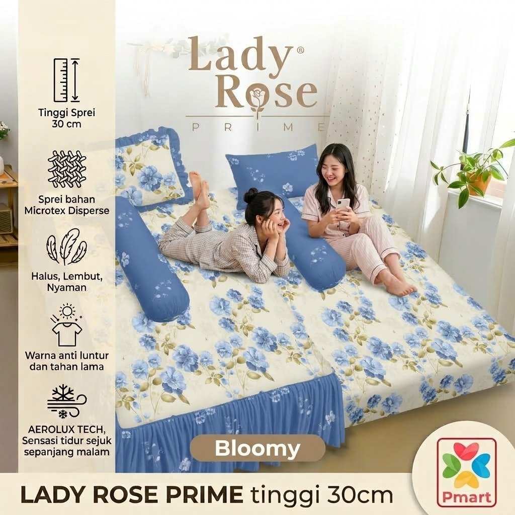 2in1 LADY ROSE BED SHEET / SORONG DUO LADY ROSE BED SHEET / LADY ROSE SINGLE BED SHEET