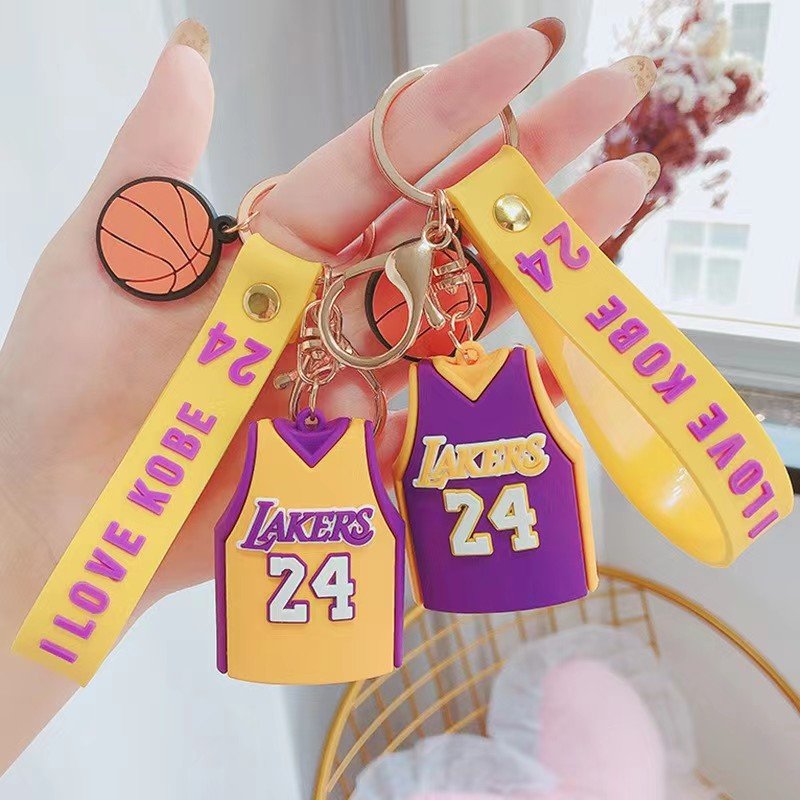 GANTUNGAN NBA Lakers Kobe Bryant Mesh Jersey Motif พวงกุญแจ